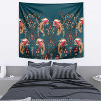 Dark Cyan Blue Bird of Batik Papua Tapestry Exotic Natural Wealth of Papua LT9 - Polynesian Pride