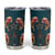 Dark Cyan Blue Bird of Batik Papua Tumbler Cup Exotic Natural Wealth of Papua - Polynesian Pride