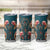 Dark Cyan Blue Bird of Batik Papua Tumbler Cup Exotic Natural Wealth of Papua - Polynesian Pride