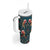 Dark Cyan Blue Bird of Batik Papua Tumbler With Handle Exotic Natural Wealth of Papua - Polynesian Pride