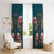 Dark Cyan Blue Bird of Batik Papua Window Curtain Exotic Natural Wealth of Papua - Polynesian Pride