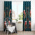 Dark Cyan Blue Bird of Batik Papua Window Curtain Exotic Natural Wealth of Papua - Polynesian Pride