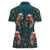 Dark Cyan Blue Bird of Batik Papua Women Polo Shirt Exotic Natural Wealth of Papua - Polynesian Pride