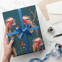 Dark Cyan Blue Bird of Batik Papua Wrapping Paper Exotic Natural Wealth of Papua LT9 - Polynesian Pride