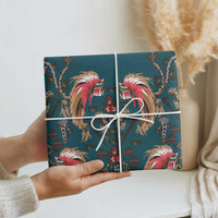 Dark Cyan Blue Bird of Batik Papua Wrapping Paper Exotic Natural Wealth of Papua LT9 - Polynesian Pride