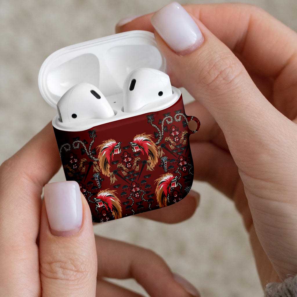 Oxblood Bird of Batik Papua AirPods Case Exotic Natural Wealth of Papua LT9 - Polynesian Pride