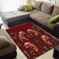 Oxblood Bird of Batik Papua Area Rug Exotic Natural Wealth of Papua LT9 - Polynesian Pride