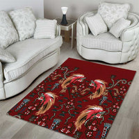 Oxblood Bird of Batik Papua Area Rug Exotic Natural Wealth of Papua LT9 - Polynesian Pride