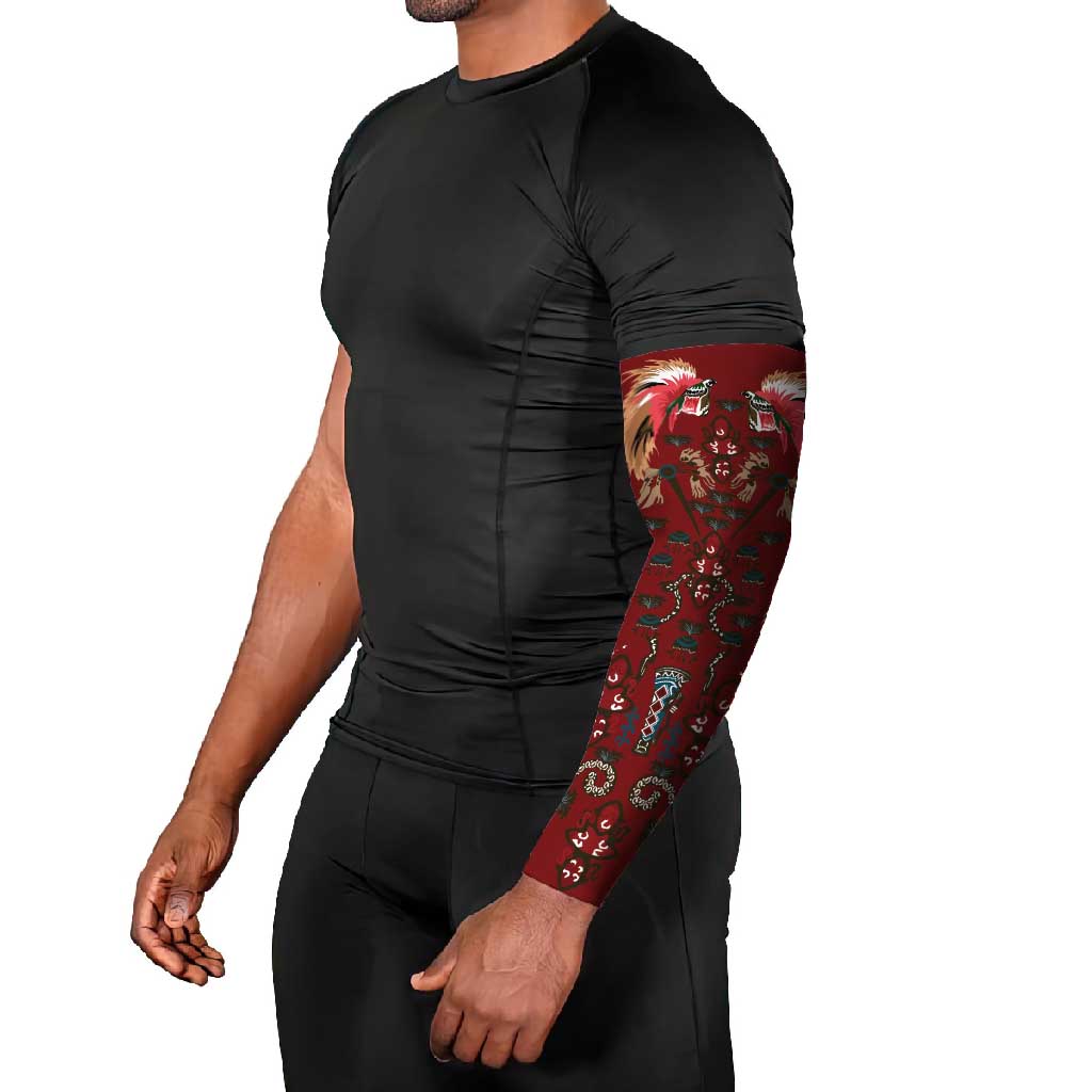 Oxblood Bird of Batik Papua Arm Sleeves Exotic Natural Wealth of Papua LT9 - Polynesian Pride