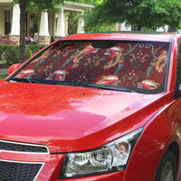 Oxblood Bird of Batik Papua Auto Sun Shade Exotic Natural Wealth of Papua LT9 - Polynesian Pride