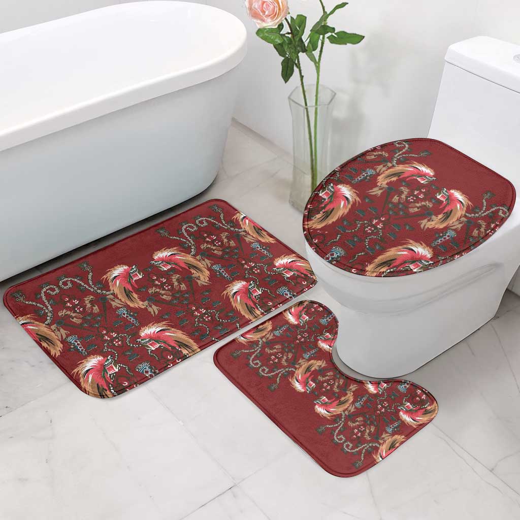 Oxblood Bird of Batik Papua Bathroom Set Exotic Natural Wealth of Papua LT9 - Polynesian Pride