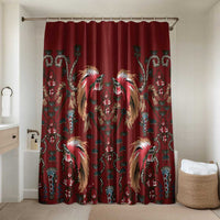 Oxblood Bird of Batik Papua Bathroom Set Exotic Natural Wealth of Papua LT9 Shower Curtain Only Red - Polynesian Pride