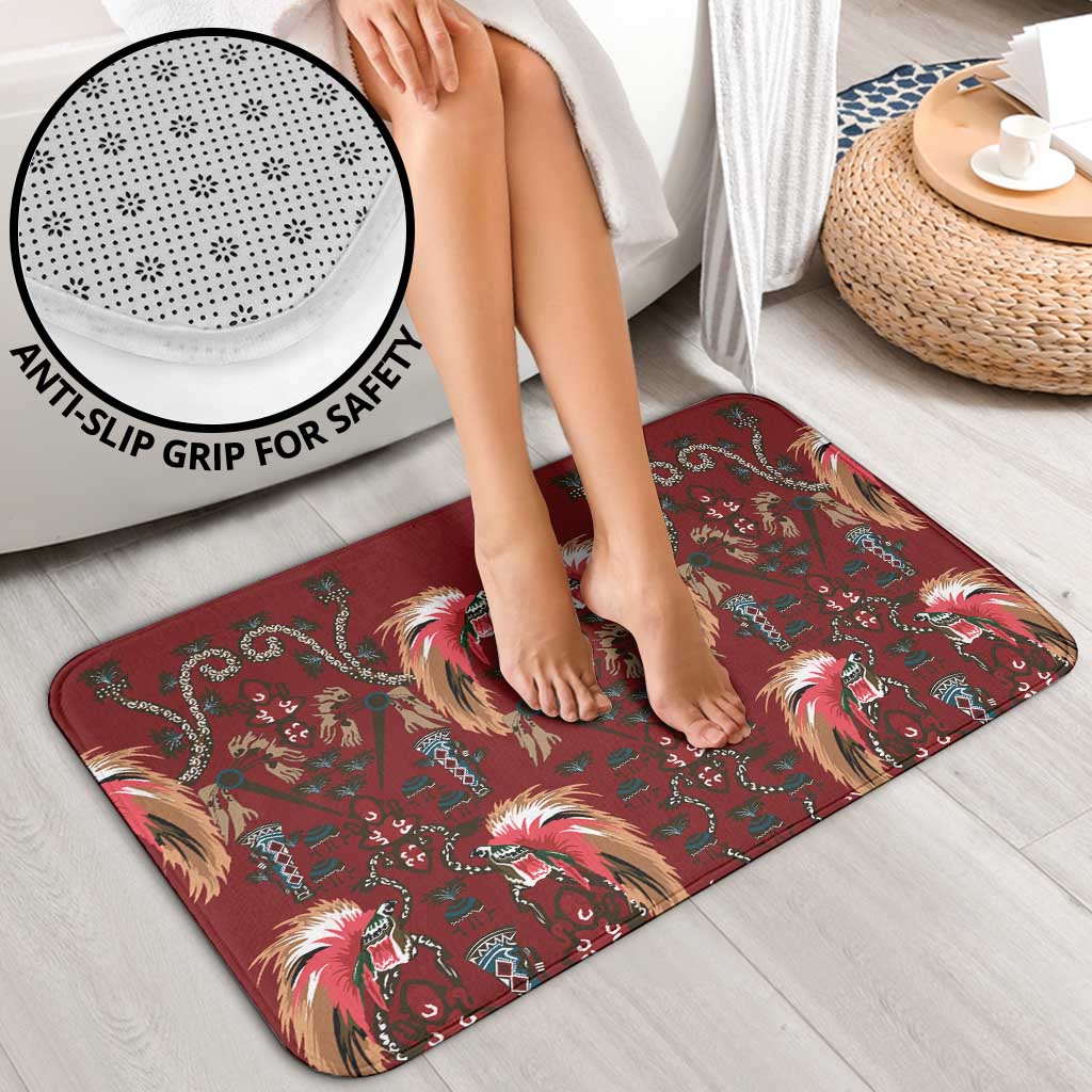 Oxblood Bird of Batik Papua Bathroom Set Exotic Natural Wealth of Papua LT9 - Polynesian Pride