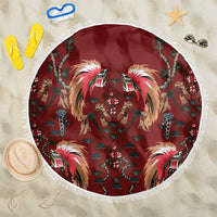 Oxblood Bird of Batik Papua Beach Blanket Exotic Natural Wealth of Papua LT9 One Size 150cm Red - Polynesian Pride
