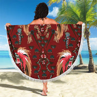 Oxblood Bird of Batik Papua Beach Blanket Exotic Natural Wealth of Papua LT9 - Polynesian Pride