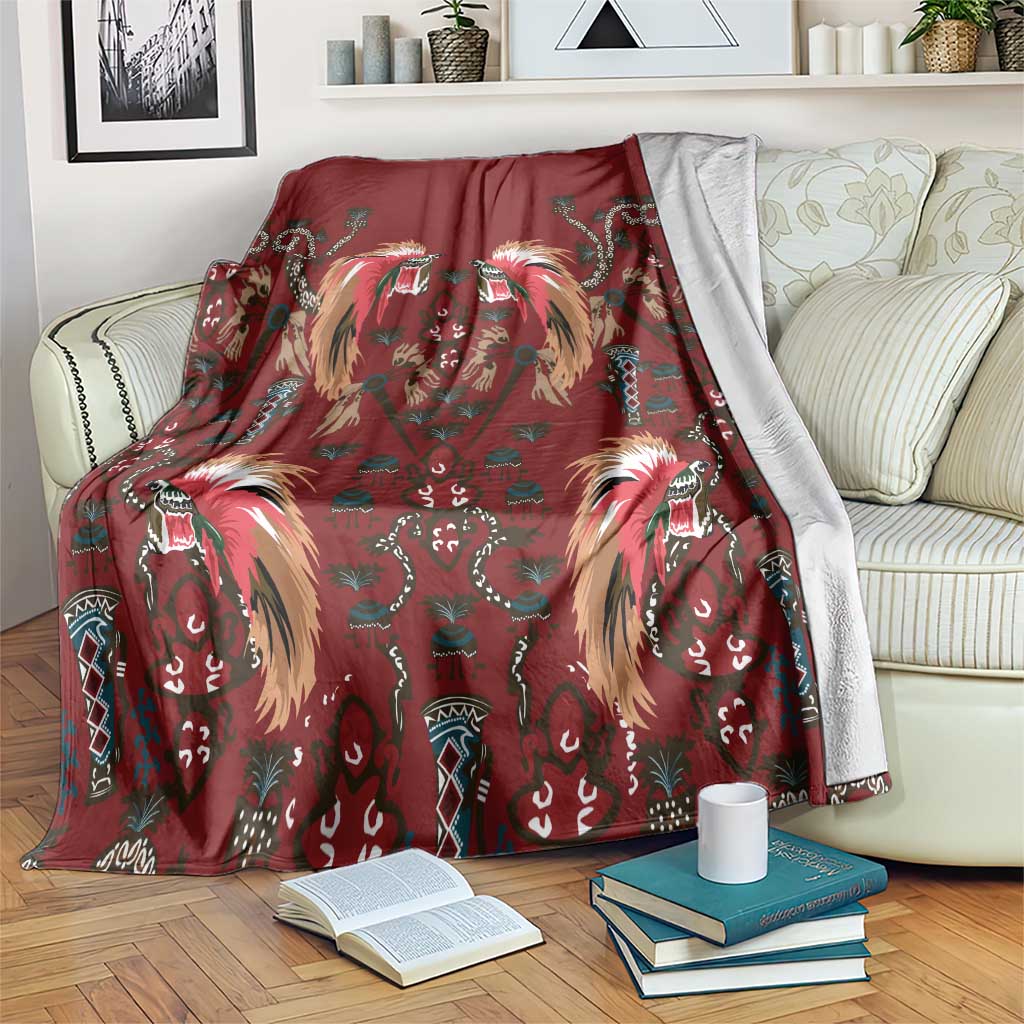Oxblood Bird of Batik Papua Blanket Exotic Natural Wealth of Papua - Polynesian Pride
