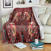 Oxblood Bird of Batik Papua Blanket Exotic Natural Wealth of Papua LT9 Red - Polynesian Pride