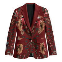Oxblood Bird of Batik Papua Blazer Exotic Natural Wealth of Papua LT9 Unisex Red - Polynesian Pride