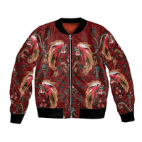 Oxblood Bird of Batik Papua Bomber Jacket Exotic Natural Wealth of Papua LT9 Unisex Red - Polynesian Pride