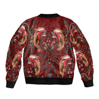 Oxblood Bird of Batik Papua Bomber Jacket Exotic Natural Wealth of Papua LT9 - Polynesian Pride
