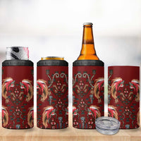 Oxblood Bird of Batik Papua 4 in 1 Can Cooler Tumbler Exotic Natural Wealth of Papua LT9 - Polynesian Pride