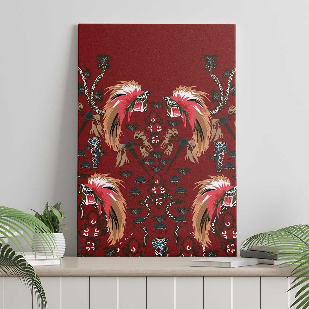 Oxblood Bird of Batik Papua Canvas Wall Art Exotic Natural Wealth of Papua LT9 - Polynesian Pride