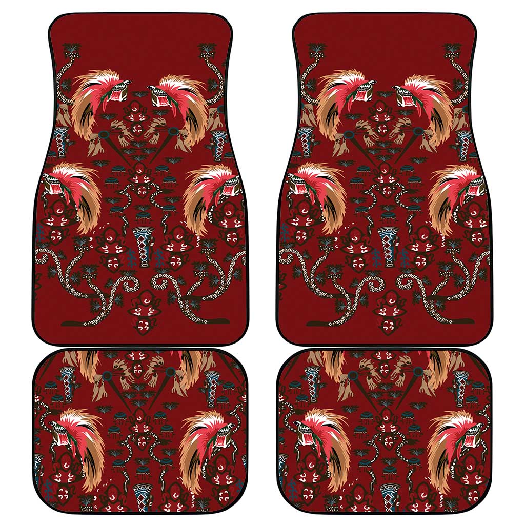 Oxblood Bird of Batik Papua Car Mats Exotic Natural Wealth of Papua LT9 - Polynesian Pride