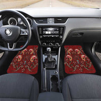 Oxblood Bird of Batik Papua Car Mats Exotic Natural Wealth of Papua LT9 Set 2pcs - Front Red - Polynesian Pride