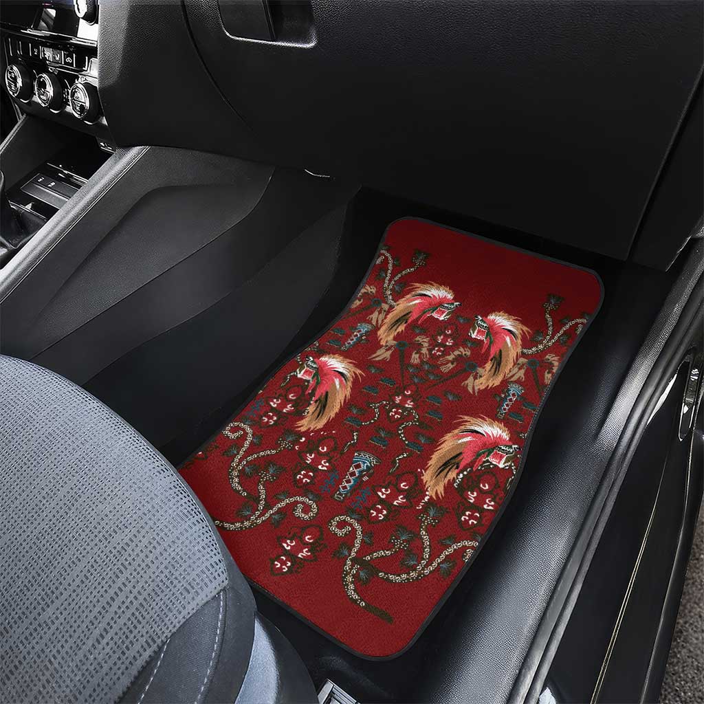 Oxblood Bird of Batik Papua Car Mats Exotic Natural Wealth of Papua LT9 - Polynesian Pride