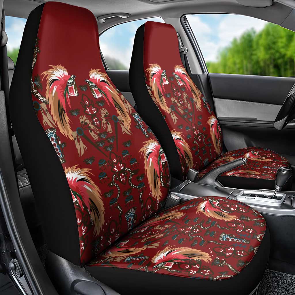Oxblood Bird of Batik Papua Car Seat Cover Exotic Natural Wealth of Papua LT9 - Polynesian Pride