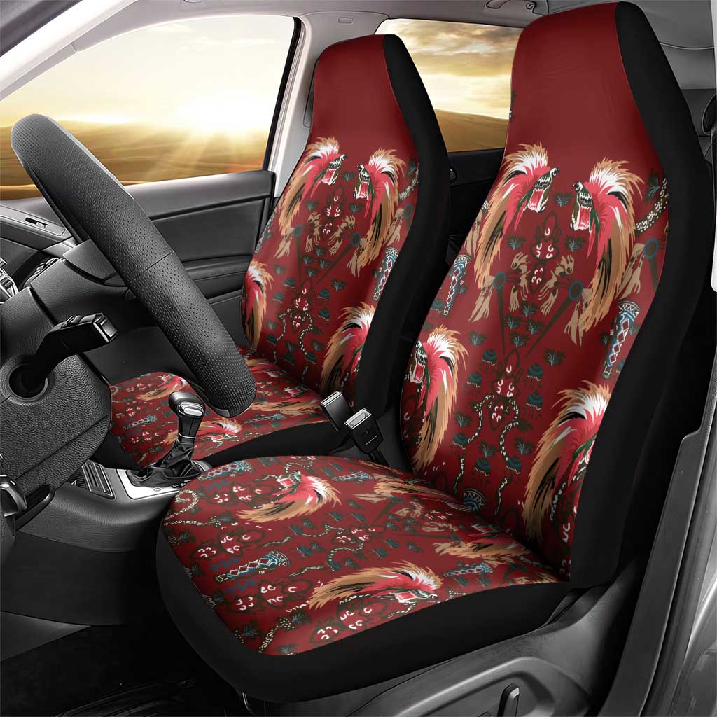 Oxblood Bird of Batik Papua Car Seat Cover Exotic Natural Wealth of Papua LT9 - Polynesian Pride