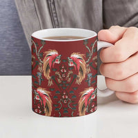 Oxblood Bird of Batik Papua Ceramic Mug Exotic Natural Wealth of Papua LT9 - Polynesian Pride
