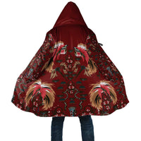 Oxblood Bird of Batik Papua Cloak Exotic Natural Wealth of Papua LT9 Unisex Red - Polynesian Pride