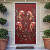 Oxblood Bird of Batik Papua Door Cover Exotic Natural Wealth of Papua LT9 Red - Polynesian Pride