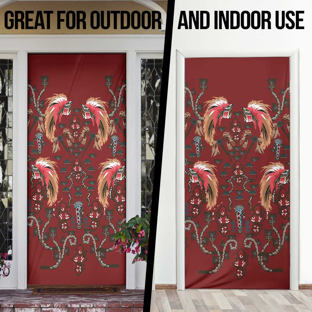 Oxblood Bird of Batik Papua Door Cover Exotic Natural Wealth of Papua LT9 - Polynesian Pride