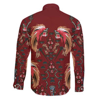 Oxblood Bird of Batik Papua Family Matching Off Shoulder Short Dress and Hawaiian Shirt Exotic Natural Wealth of Papua LT9 - Polynesian Pride