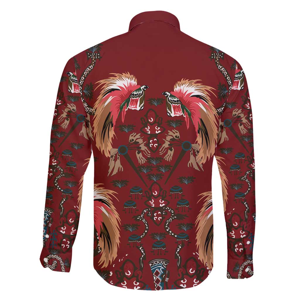 Oxblood Bird of Batik Papua Family Matching Tank Maxi Dress and Hawaiian Shirt Exotic Natural Wealth of Papua LT9 - Polynesian Pride