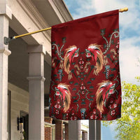 Oxblood Bird of Batik Papua Garden Flag Exotic Natural Wealth of Papua LT9 House Flag Red - Polynesian Pride