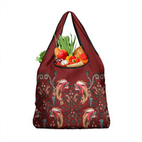 Oxblood Bird of Batik Papua Grocery Bag Exotic Natural Wealth of Papua LT9 1-pack One Size Red - Polynesian Pride