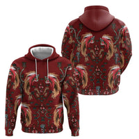 Oxblood Bird of Batik Papua Hoodie Exotic Natural Wealth of Papua LT9 - Polynesian Pride