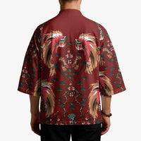 Oxblood Bird of Batik Papua Kimono Exotic Natural Wealth of Papua LT9 - Polynesian Pride