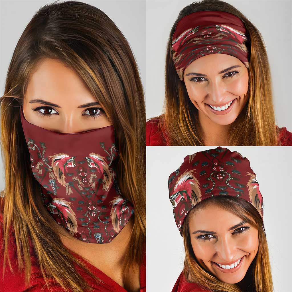 Oxblood Bird of Batik Papua Neck Gaiter Exotic Natural Wealth of Papua LT9 - Polynesian Pride