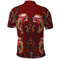 Oxblood Bird of Batik Papua Polo Shirt Exotic Natural Wealth of Papua LT9 - Polynesian Pride