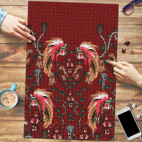 Oxblood Bird of Batik Papua Puzzle Exotic Natural Wealth of Papua LT9 Red - Polynesian Pride