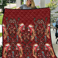 Oxblood Bird of Batik Papua Quilt Exotic Natural Wealth of Papua LT9 Red - Polynesian Pride