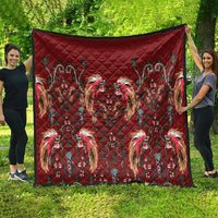 Oxblood Bird of Batik Papua Quilt Exotic Natural Wealth of Papua LT9 - Polynesian Pride