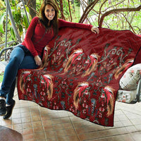 Oxblood Bird of Batik Papua Quilt Exotic Natural Wealth of Papua LT9 - Polynesian Pride