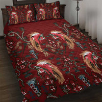 Oxblood Bird of Batik Papua Quilt Bed Set Exotic Natural Wealth of Papua LT9 Red - Polynesian Pride