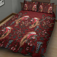 Oxblood Bird of Batik Papua Quilt Bed Set Exotic Natural Wealth of Papua LT9 - Polynesian Pride