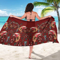 Oxblood Bird of Batik Papua Sarong Exotic Natural Wealth of Papua LT9 - Polynesian Pride